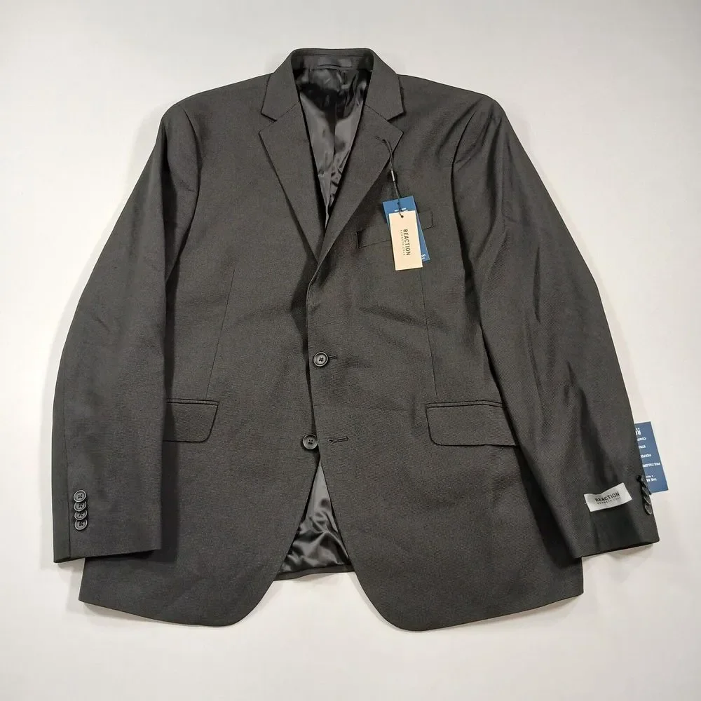Kenneth Cole Slim-Fit Blazer Mens 46R 46 Black Performance Suit Jacket‎ NEW